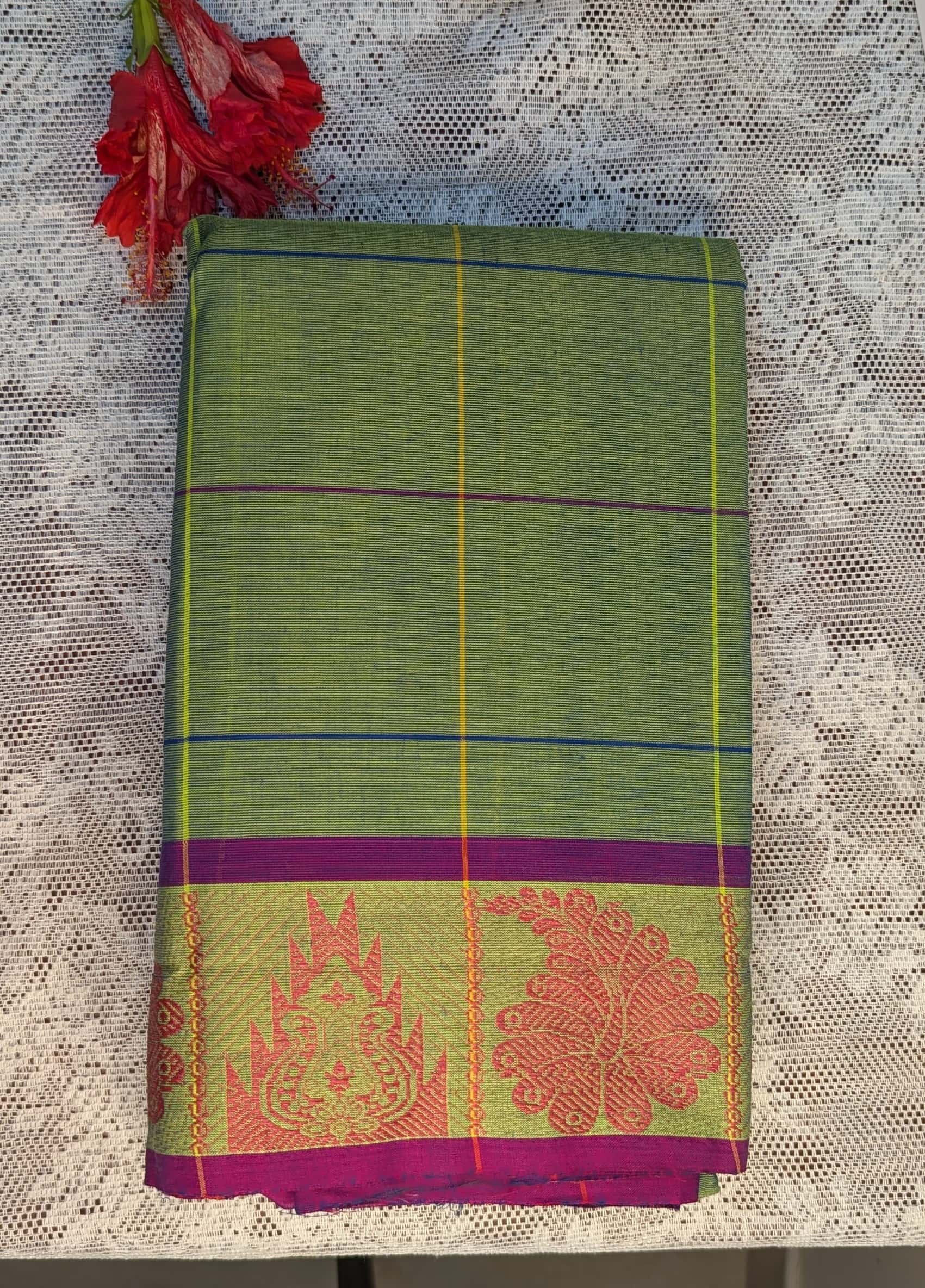 Chettinad Cotton Saree Green