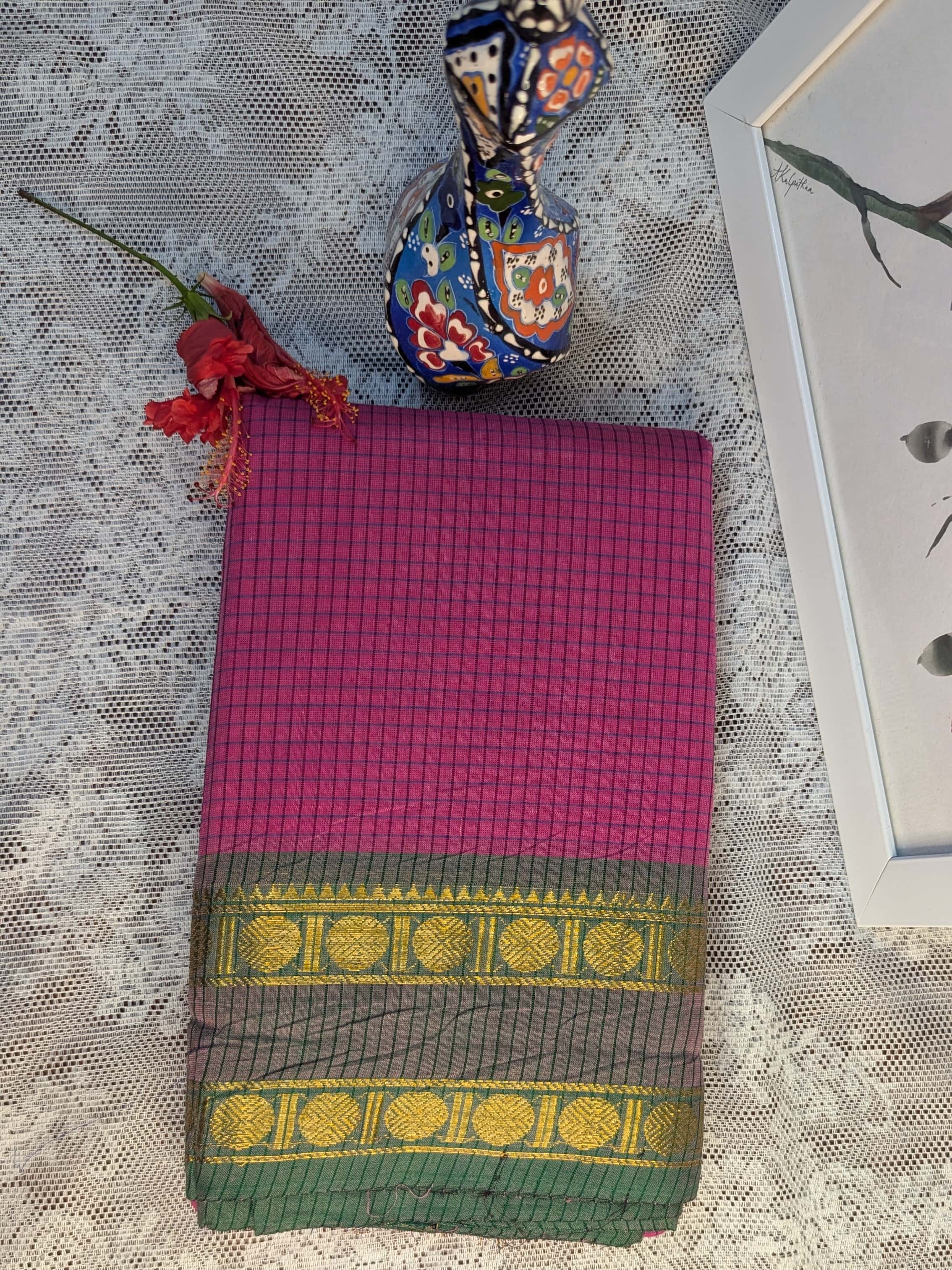 Chettinad Cotton Saree Pink